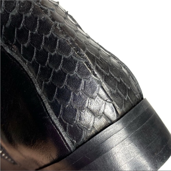 Ron White Boots Size 5.5 Piper Over The Knee OTK Black Leather Snake Pattern New - Picture 5 of 11